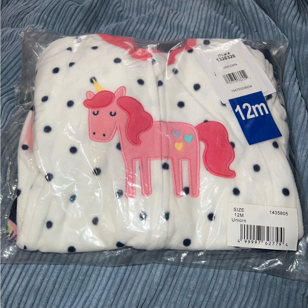 Absorba Kids' 2-pack Fleece Blanket Sleeper Unicorn 🦄 12M - Picture 3 of 5